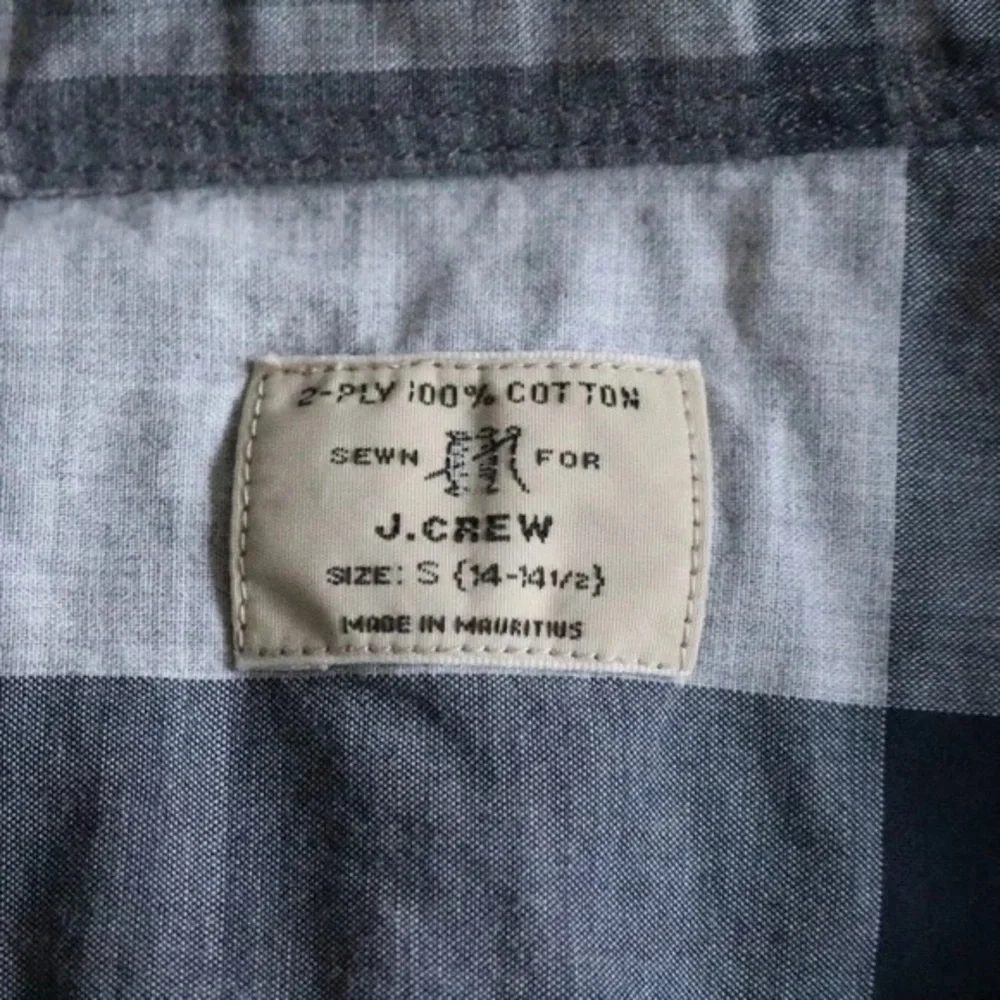J.Crew Navy Grey Plaid Button Down Long Sleeve Shirt